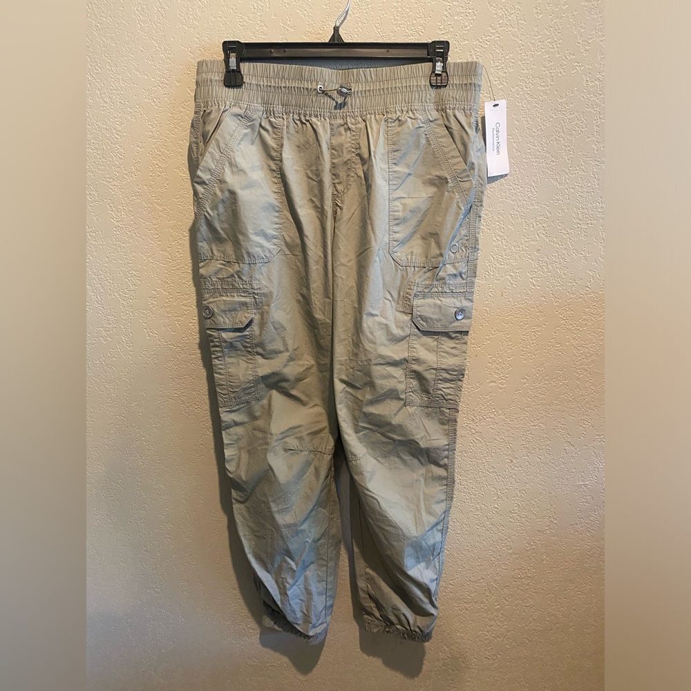 Calvin Klein, cargo/jogger pants, khaki green, NWT, sz small